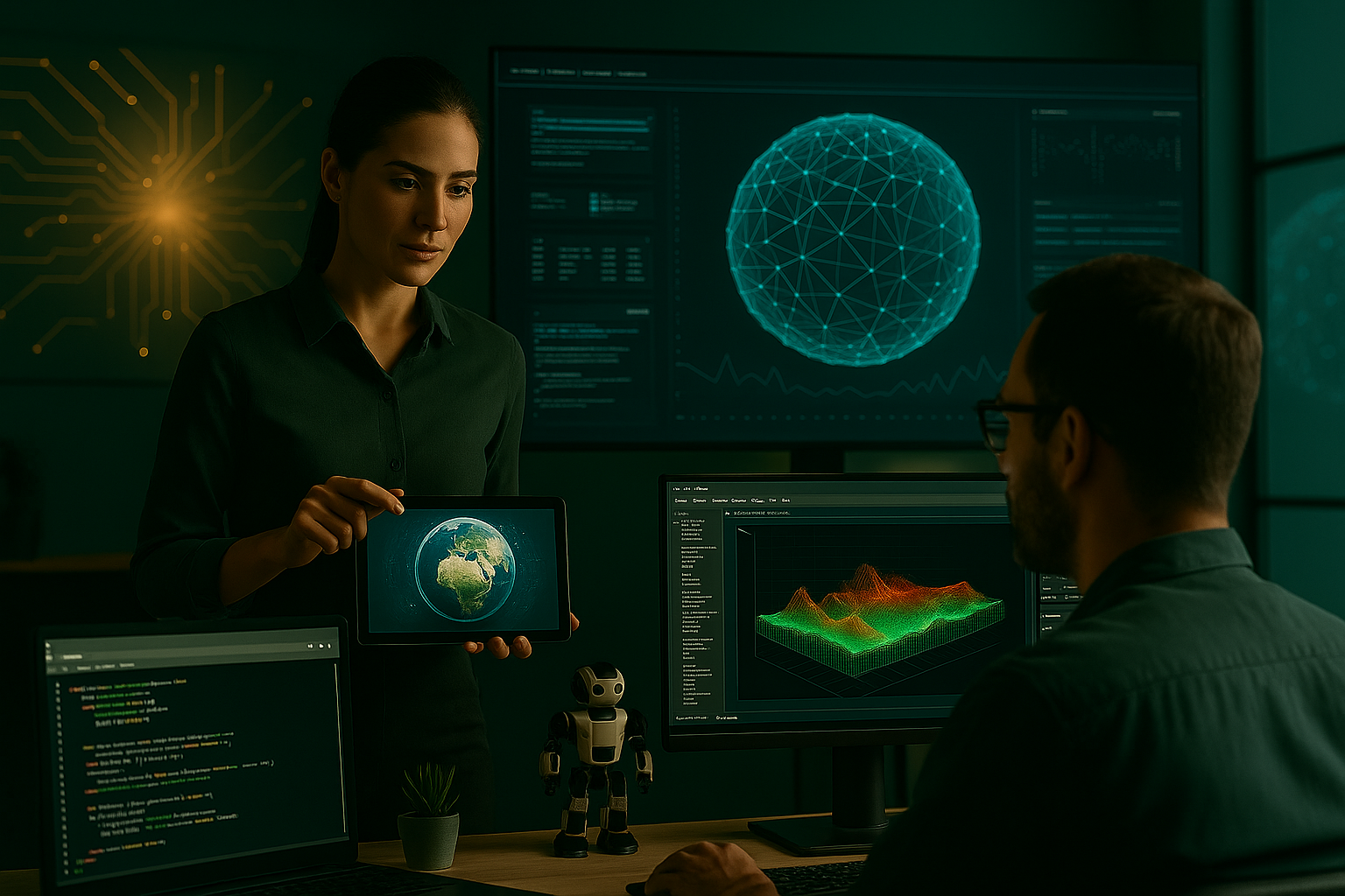 Équipe Aguisoft au travail sur des solutions numériques